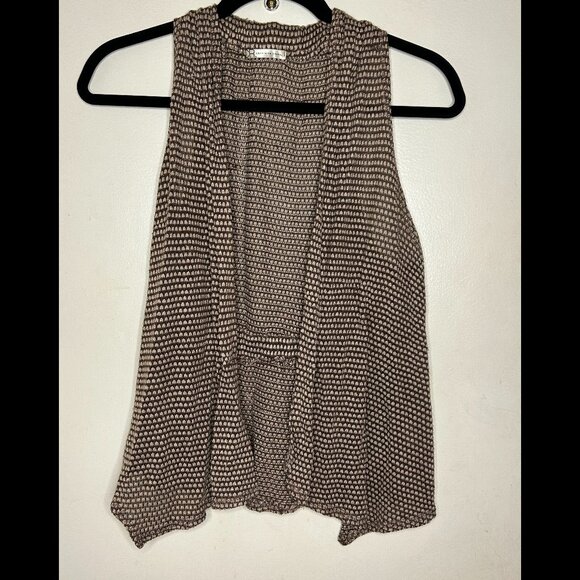 CHARLOTTE RUSSE Vintage 1990s Brown Tan Textured Knit Vest Size SMALL - Picture 1 of 5